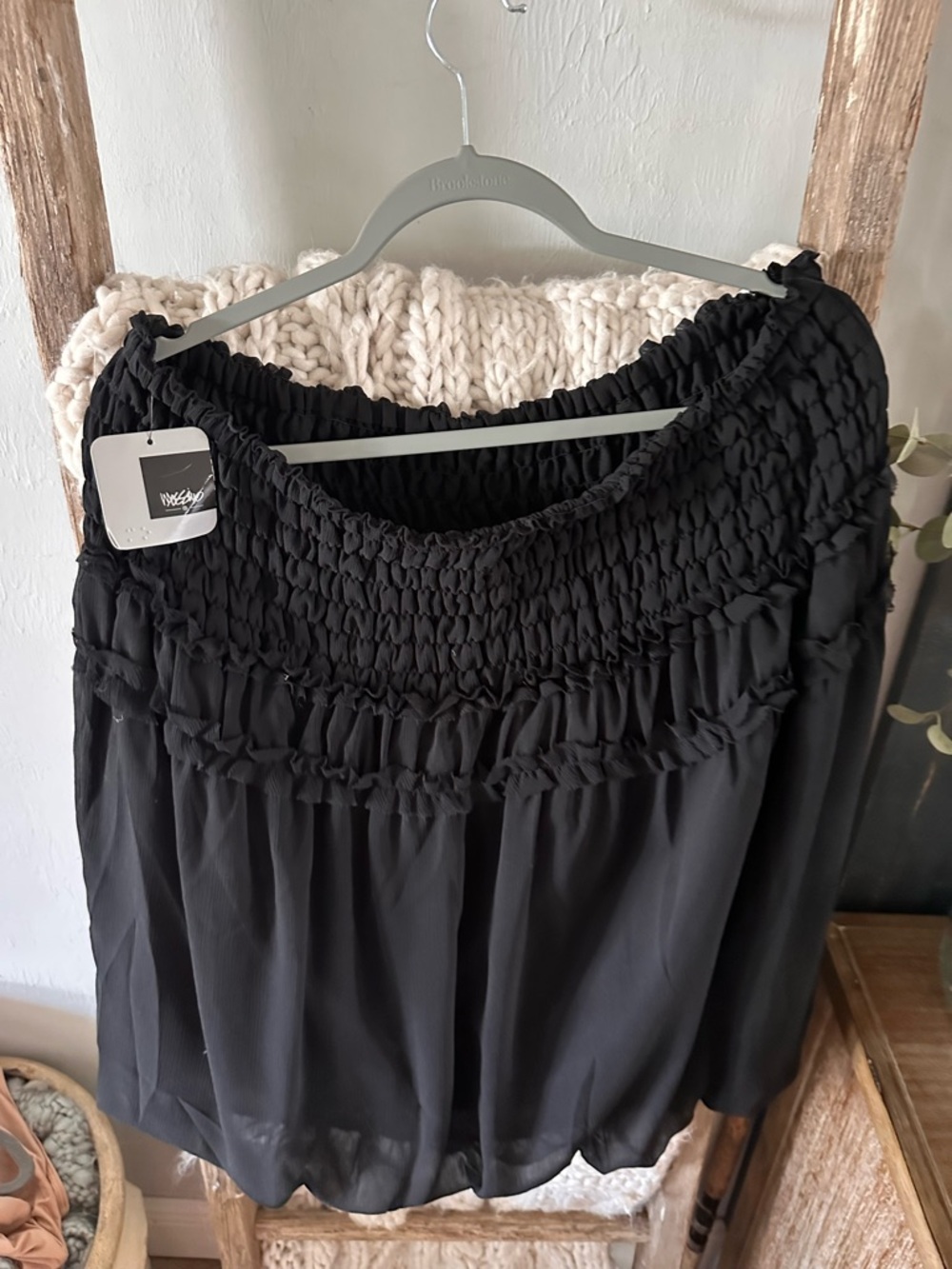 Mossimo Supply Co. Black Smocked Waist A-Line Skirt